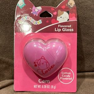 Squishmallows Cam the Cat Heart Shaped Lip Gloss Cotton Candy Flavored